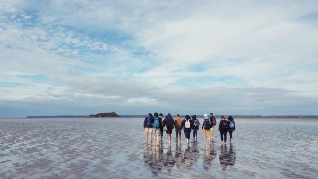 Crossing the Bay of Mont Saint-Michel on foot with a certified guide