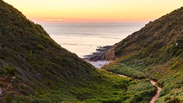 The Lude valley at sunset