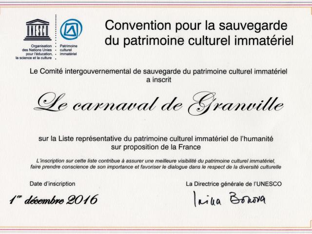 Convention pour la sauvegarde du patrimoine culturel immatériel - Le carnaval de Granville