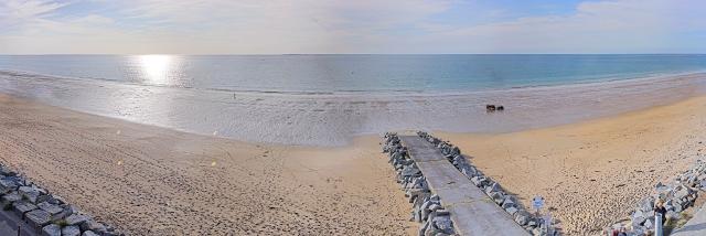 Blick auf Granville von der Webcam am Strand von Coudeville-sur-Mer aus