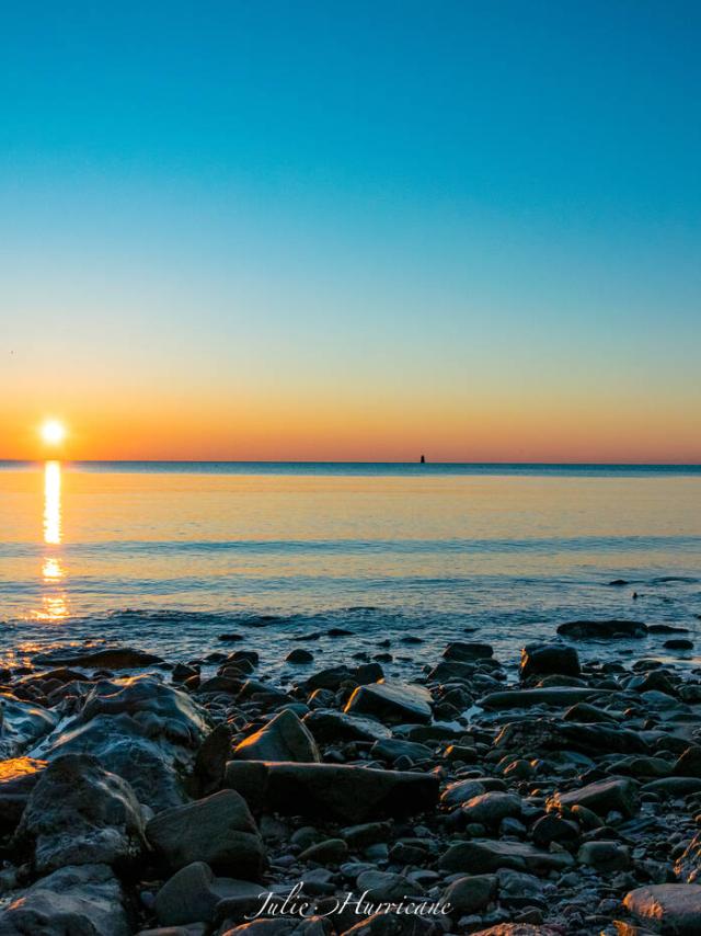 Coucher de soleil sur la mer, à Granville