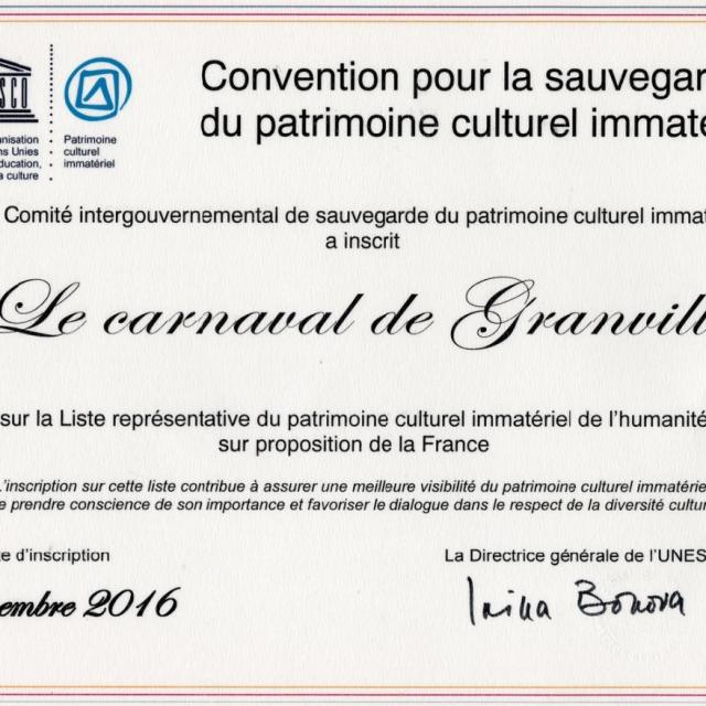 Inscription Carnaval Granville Patrimoine Culturel Immateriel Unesco