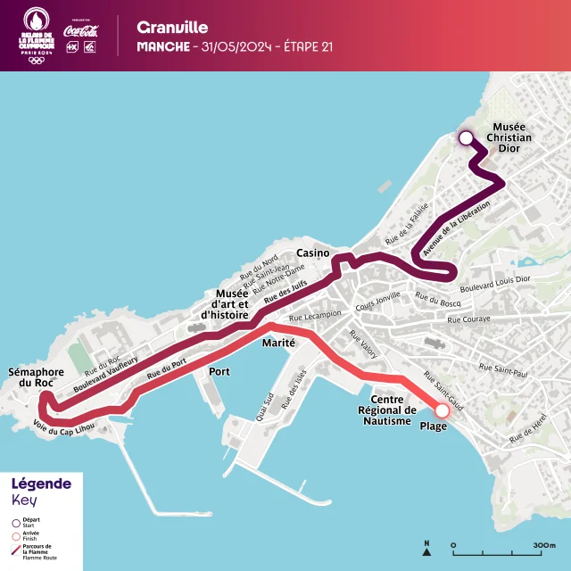 Circuit du passage de la Flamme Olympique à Granville 2024