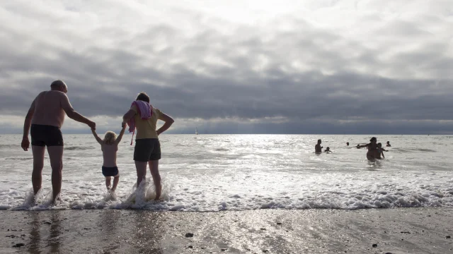 LES PLAGES DE GRANVILLE DE KAIRON ET DE SAINT PAIR DURANT L'ÉTÉ. NORMANDIE FRANCE. AOUT 2016.